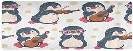Qilmy Violin Penguin Yoga Mat Non Slip - Extra Long tanke prostirke za vježbanje-1 mm debela podloga visoke gustine za muškarce &