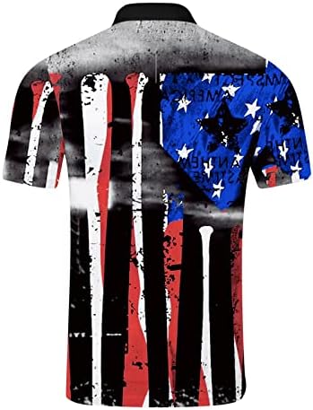 XXBR Patriotske polo majice za muške, dan neovisnosti Američka zastava tiskani vojnik kratkih rukava casual golf top majice