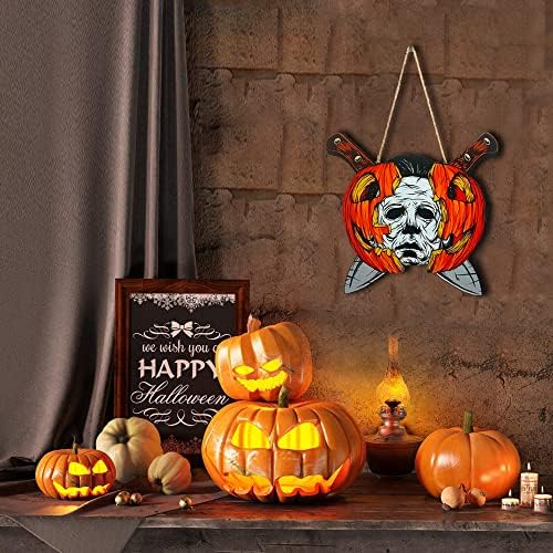 Noć vještica znakovi za horor Filmovi Viseći znakovi Drveni vješalice za vrata Halloween bundeve ukrase za dobrodošlicu za dom