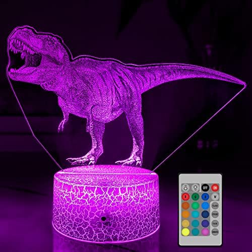 qiujonvy noćno svjetlo dinosaurusa, 16 boja koje mijenjaju Prigušivo T Rex noćno svjetlo, igračke za dinosauruse odgovaraju 1 2 3 4 5 6 7 8 godišnji dječak ili djevojčica festivalski pokloni.