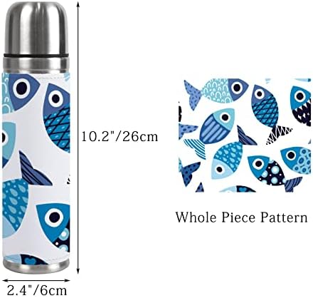 Vantaso izolirana vakuumska tikvica Sportska boca za boce za vodu Riba Plava Ocean Morska šolja 500ml 17 oz za žene Dječaci Dječje