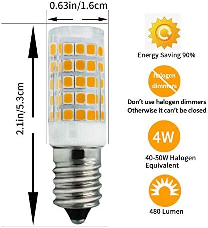 TRIJZHOU E14 LED Sijalice ekvivalent 40W 50W halogene toplo bijele 3000k 4W 480Lm 120V 110v 360° ugao snopa paket osnovnih sijalica za uštedu energije od 5