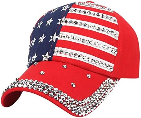 Kristali vještački dijamant američka zastava šešir Žene Muškarci bejzbol kape Sparkle SAD Zastava šešir Bling Hip Hop kape