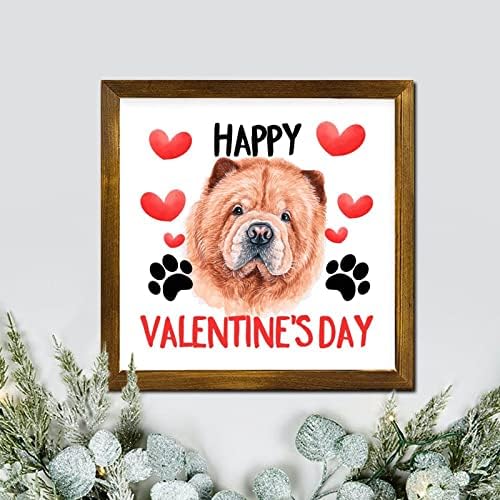 Valentine Crveno srce za kućne ljubimce Zidni znak Zidni znak Sretan ples za Valentinovo Okviri Bernese Mountain Dog Farmhouse Rustikalni