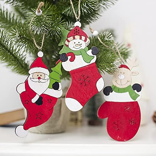 Privjesak za ukrašavanje božićnog stabla obojen Santa snjegović Privjesak perla Garland 15