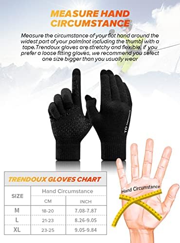 Zimske rukavice za muškarce žene, rukavice sa toplim ekranom osetljivim na dodir za hladno vreme Unisex-neklizajući hvat - elastična