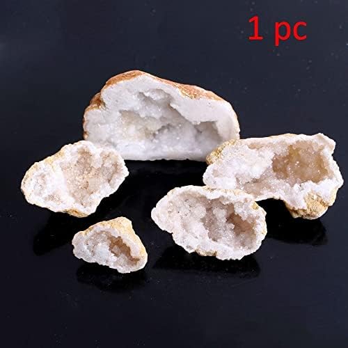 Binnanfang AC216 1pc Prirodni bijeli grubi agatski kristal Geode Jedan polirani mineralni nepravilni geode kvarcni dragi kamenje Naslovnica