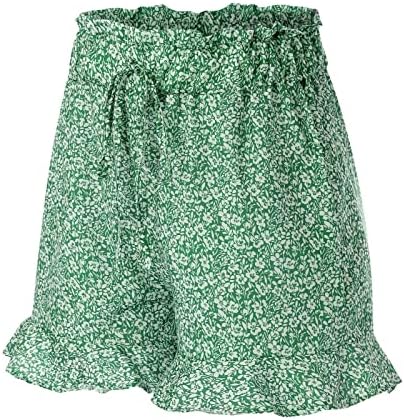Ljetne cašice za ženske kratke vučne struke Široke noge Teretane kratke hlače Stripe Print Disable Plaže kratke hlače sa džepovima