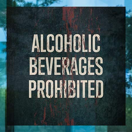 CGsignLab | Alkoholna pića zabranjena - prozor za starturše hrđe Cling | 24 x24