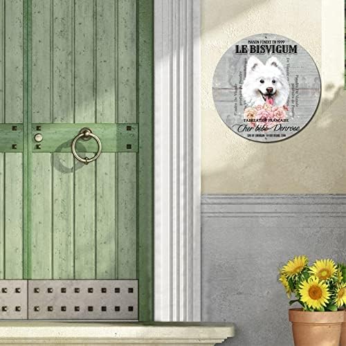 Funny okrugli pas metalni limenki znak prilagođeni kućni ljubimac Naziv za pse Francuski retro vijenca potpisuje viseće za pse za