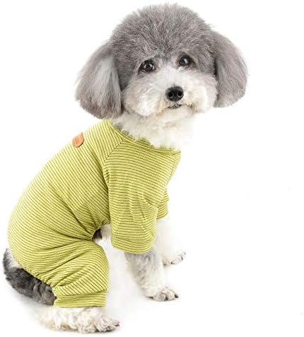 Zunea pas pidžama za male pse Djevojka dječaci meki pamuk pidžamas kombinezon za spavanje Spasilačka odjeća za kućne ljubimce kućne ljubimce za cijelu sezonu žuti s