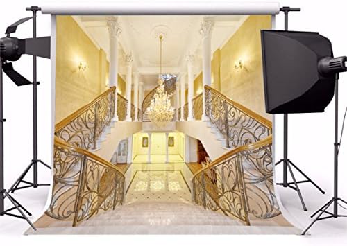 Leowefowa 10x10ft luksuzna pozadina palate kristalni luster stepenište rezbareni bijeli stubovi mramorni pod Pozadine za fotografiju