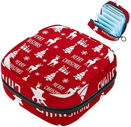 ORYUEKAN torba za odlaganje higijenskih uložaka, prenosiva menstrualna torba za žene i djevojčice torbica za menstrualne čašice, Crvena