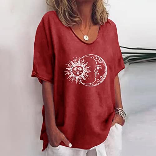 Majica za prevelike rukav za žene za žene Encanto Radni tanki cool V Ret Print Usredni nalje