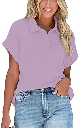 Ženski vrhovi 2023 ljetni modni V izrez kratkih rukava kratkih rukava Dressy casual labavi tunički bluze sa džepom
