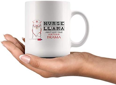 Panvola Nurse Llama Ain't Got Time for your Drama Gift Mug Funny Nurses Gift Happy Nursing Day 11 Oz Ceramic Coffee Tea Cup High Perilica