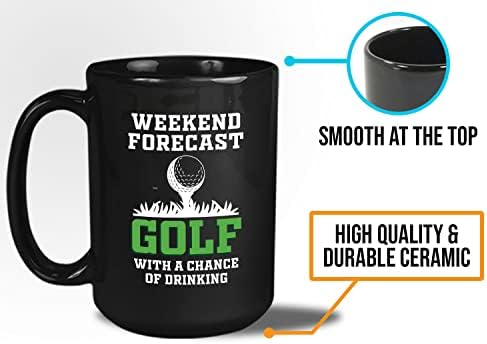 Bubble Hugs Golfer kafa šolja 15oz Crna-vikend prognoza Golf-Golfer Golf Humor Funny prognoza piće nakon Golf Golf klub golf teren