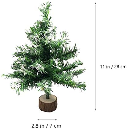 Nuobesty 30cm Artifični mini božićno stablo stolno božićno stablo Snow Sisal Drveće borov dekor sa drvenom bazom za božićni ukras