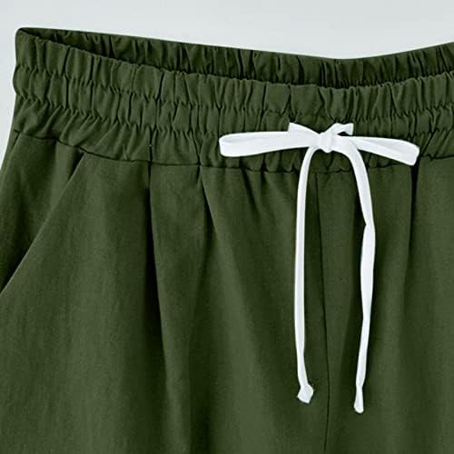 Ženske pamučne kratke hlače za kratke hlače od pera za ispis kratke hlače Elastični struk Comfy kratke hlače za hlače Bermuda