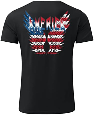 XXBR 4. srpnja majice kratkih rukava, ljetne američke krila zastava Štampani Slim Fit Patriots Casual Basic Tee vrhovi