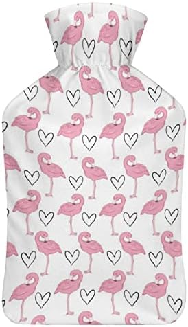 Flamingo sa bocom za toplu vodu sa srcem sa mekanim poklopcem 1l velika klasična toplija torba za vrat ramena stopala
