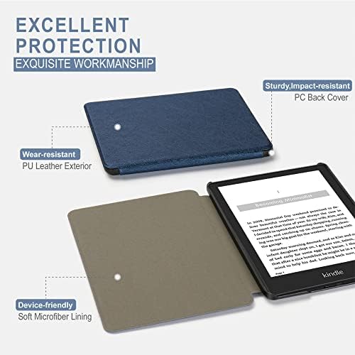 Futrola za Kindle -štampana PU Koža Smart Lightweight Flip Shell Cover Case za Kindle - rupa od zelenog lista u obliku srca