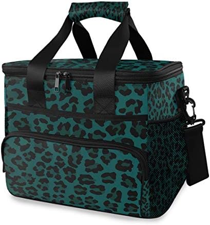 Mnsruu Cooler torba Leopard Print Tirquoise Cooler torba Izolirani ručak Totes Piknik Torba nepropusna plaža Cooler ručak Kontejner