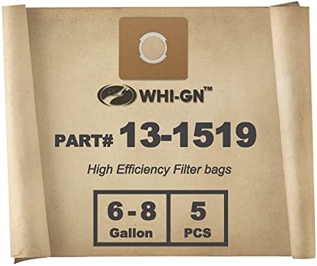 WHI-Gn 13-1519 torbe za jednokratnu upotrebu, kompatibilne sa Stanley 6-8 galona mokrim / suhim usisivačima SL18016 SL18017