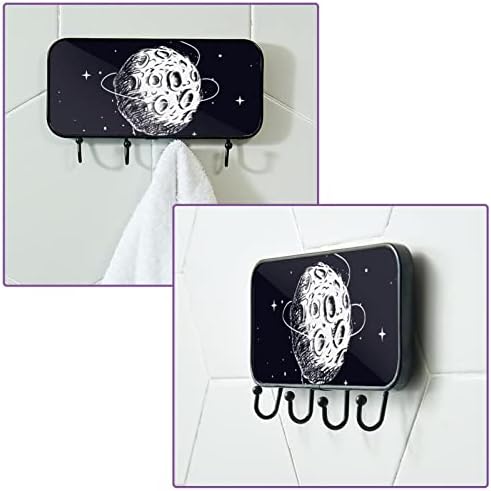 Ljepljivi kukiča od nehrđajućeg čelika za ručnik kaput zidne kuke zaglavljene u kupaonici ili kuhinjskim vanjskim prostorom crni