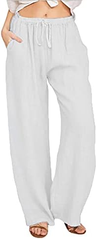 Ženske hlače Ležerne lagane širine noge joga hlače elastične vučne pantalone s visokim strukom vježbaju palazzo hlače
