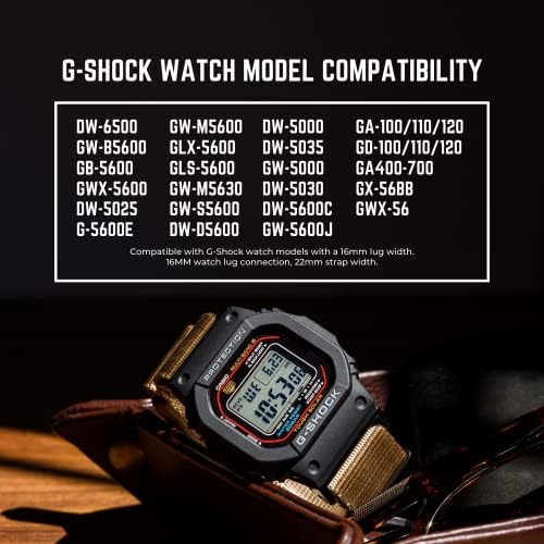 Elite najlon NATO stil | Kompatibilan sa G-Shock Watch bendovima | Crni PVD adapteri, 316L od nehrđajućeg čelika ili crne pvd kopče,