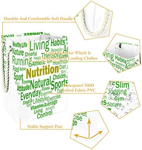 Tizorax zdrave hrane-NutrientsLaundry Basket korpe za skladištenje Nosači dobro držeći nadogradnju sklopiva korpa za veš