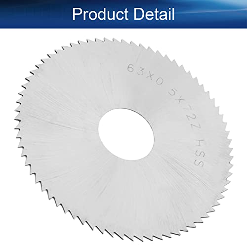 Auniwaig HSS kružni diskovi lista testere za sečenje metala, 72t okrugli rezač testere za sečenje, 63mm x 16mm x 0.5 mm, za točak