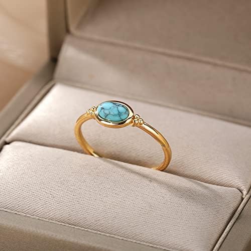 TTNDstore Opal kameni prstenovi za žene Zlatni Sliver boja Opal prsten vjenčani prsten Nakit Accessoires - JZ2832-1-Veličina 7-04138