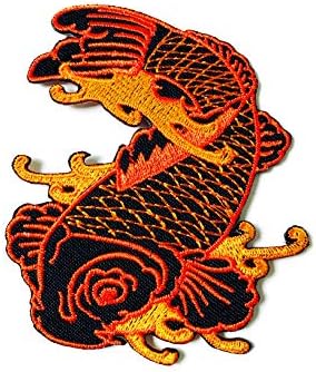 Th Narančasta Lucky Japan Carp Koi Fish Beautiful Logo Patheri SEW Gvožđe na izvezenom Applijunom znaku Sign Patch odevni kostim
