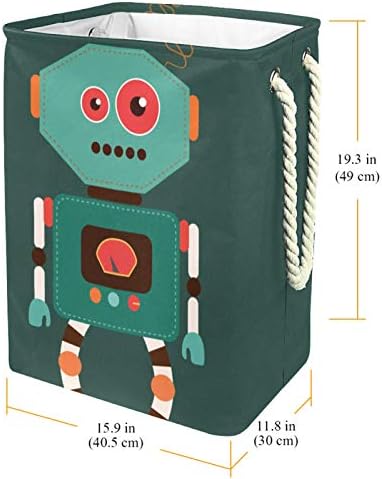Mapolo korpa za veš funny Retro Cartoon Robot sklopiva platnena korpa za veš sa ručkama odvojivi nosači koji dobro drže vodootporne