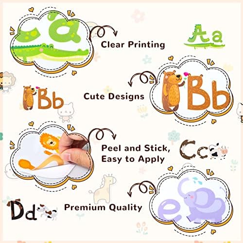 Zidne naljepnice za djecu sa životinjskom Abecedom šarene naljepnice za zid abecede ABC, ukrasne naljepnice za bebe za igraonicu,