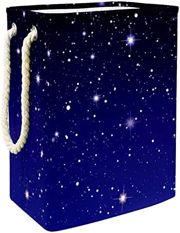 Inhomer Tamnoplavo zvjezdano noćno nebo velika korpa za veš vodootporna sklopiva korpa za odjeću za organizatore igračaka za odjeću,
