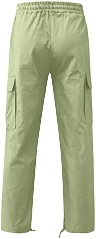 Teretne hlače za muškarce Ljetni na otvorenom višestruki džepovi tanke udobne pantalone stilski čvrste boje ravne fitness hlače