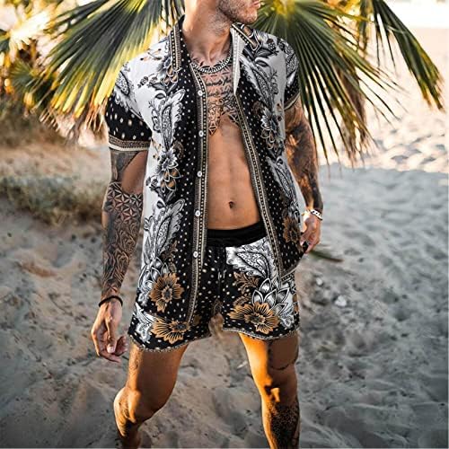 2023 Novi muškarci Ljetni modni odijelo za slobodno vrijeme orijentacija tiskanih košulja Havajske majice na plaži Kratki povremeni