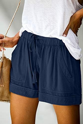 Huusa ženske casual labave ljetne kratke hlače Comfy High Squist Loungwery Atletski kratke hlače sa džepovima