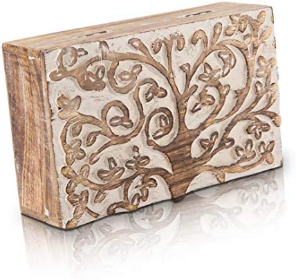 Odličan Rođendanski Poklon Ručno Rađena Dekorativna Drvena Kutija Za Nakit Sa Drvetom Života Rezbarenje Nakita Organizator Za Uspomenu