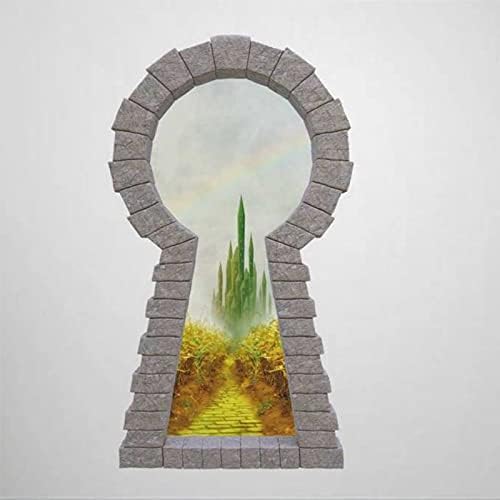 3D kamena kamena na zid naljepnica Emerald City Castle Yellow Brick Road Wizard Removable Fantasy Wall naljepnica Zidna zidna naljepnica