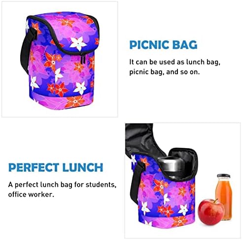 HOHODIY plava cvjetna cvjetna torba za ručak sa patentnim zatvaračem kutija za ručak za muškarce žene, prijenosne torbe za odlaganje
