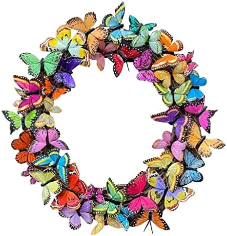 Zhyh Prekrasni leptiri vijenac za proljetni dekor vrata Početna Vrt Umjetna dekoracija Garland Lifelicelike DIY Ornament
