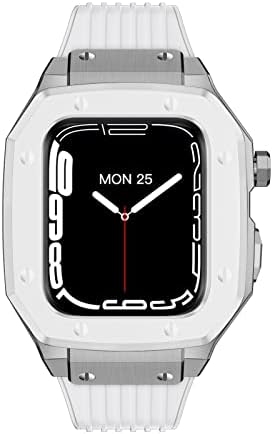 Kanuz Legura za jaču Case za Apple Watch serija 8 7 6 5 4 SE 45mm 44mm 42mm Luksuzna metalna gumena od nehrđajućeg čelika Modifikacija