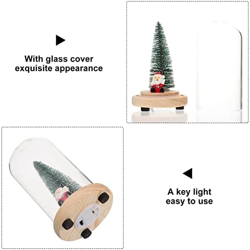 Lioobo LED božićni užareni ukras chirtmas stablo sa staklenim kupolom svjetlošću Xmas Tree Figuine sa Santa za božićne stoke središnjih djela, čarape za čarape