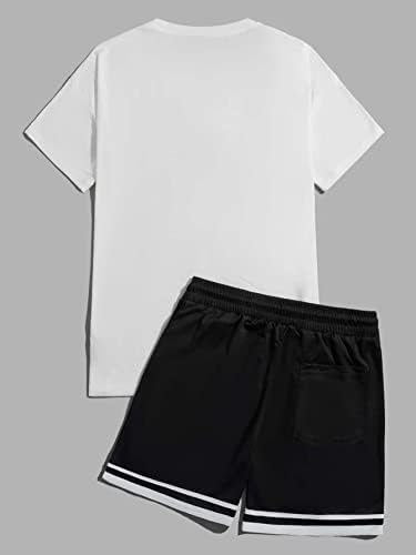 WDIRARA muške odjeće od 2 komada odloživa za ispis Blok u boji TEE i kratke hlače
