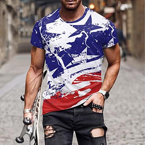 XXBR patriotske majice za muške, ljetni vojnik kratki rukav 4. jula Američka zastava Grafički tee vrhovi casual mashirts
