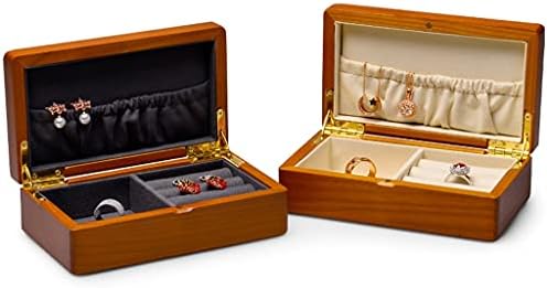 JJRY nakit, kutija za odlaganje od punog drveta, kutija za prstena, minđuše naušnice za kosu kutija za kosu, nakit pakiranje W / B